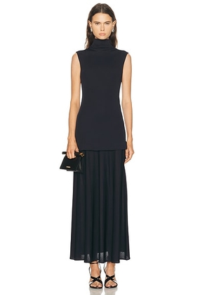Jil Sander Sleeveless Long Dress in Navy - Navy. Size 38 (also in 40).