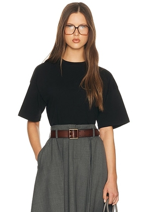 Helsa The Sculpted Tee in Thick Jersey in Black - Black. Size L (also in XXS, XS, S, M, XL).