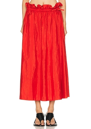 Jil Sander Midi Skirt in Flame - Red. Size 34 (also in 36).