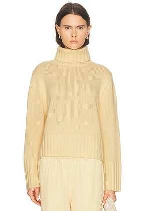 Jenni Kayne Cropped Jet Turtleneck Sweater in Pale Yellow - Lemon. Size XS (also in L, M, S).