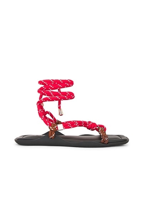 FlÃ²wze Flo Square Twin Sandal in Red & Brown - Red. Size 36 (also in 35, 37, 38, 39, 40, 41, 42).