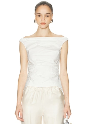 SIMKHAI Maisel Draped Top in White - White. Size 10 (also in 0, 2, 4, 8).