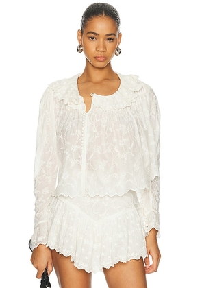 Isabel Marant Zelly Top in White - Ivory. Size 42 (also in 34, 36).