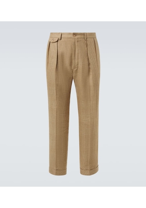 Polo Ralph Lauren Whitman plaid linen-blend straight pants
