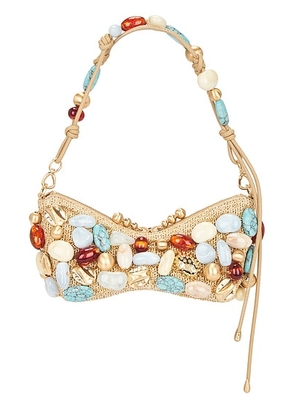 Cult Gaia Mercier Clutch in Ibiza Turquoise Bauble Multi - Tan,Blue. Size all.