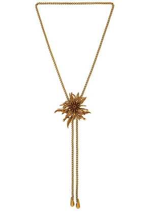 Cult Gaia Octavia Bolo Necklace in Antique Brass - Metallic Gold. Size all.
