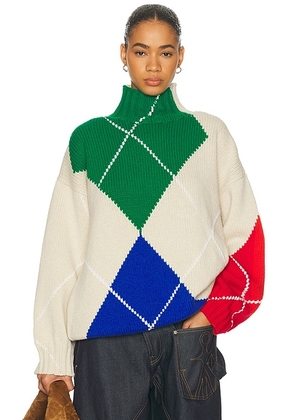 JW Anderson JWA X Pringle Turtleneck Jumper in Natural - Cream. Size XS (also in L, M).