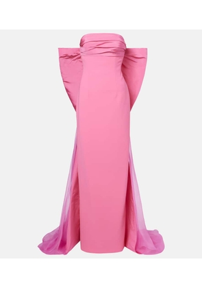 Carolina Herrera Bow-detail strapless crepe gown