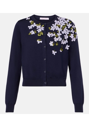 Carolina Herrera Embroidered silk and cotton cardigan