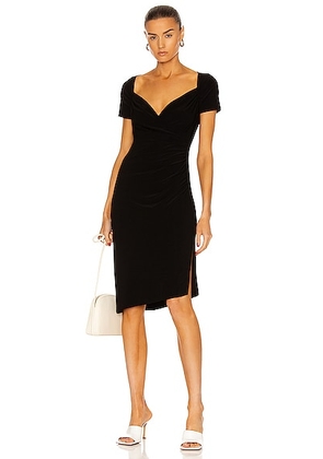 Norma Kamali Sweetheart Side Drape Dress in Black - Black. Size XS (also in S).