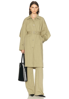 Helmut Lang Cape Trench Coat in Warm Sage - Sage. Size M/L (also in S/M).