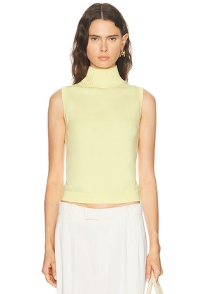 Helmut Lang Turtleneck Tank in Butter - Lemon. Size L (also in XS, S, M).