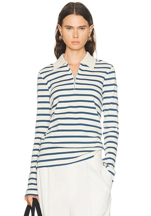 Jil Sander Long Sleeve Polo Top in Cornsilk - Cream. Size L (also in XS, S, M).