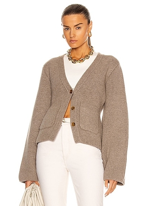 KHAITE Scarlet Cardigan in Barley - Neutral. Size M (also in L, S, XS).