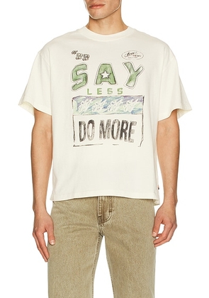 Honor The Gift Say Less Do More Tee in White - Beige. Size L (also in M, S, XL/1X, XXL/2X).