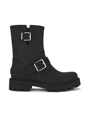 Jimmy Choo Biker Rain Short Boot in Black - Black. Size 36 (also in 37, 38, 39).