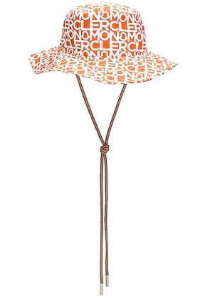 Moncler Logo Print Bucket Hat in Orange - Orange. Size M (also in S, L).
