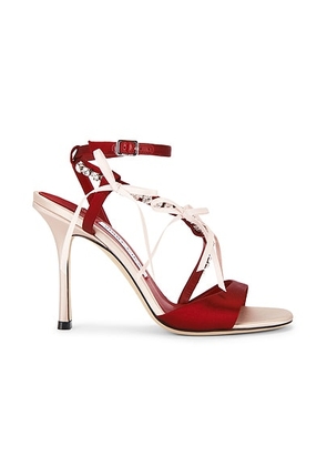 Jimmy Choo Lula 100 Sandal in Macaron & Ruby Red - Red. Size 36 (also in 36.5, 37, 37.5, 38, 38.5, 39, 40).