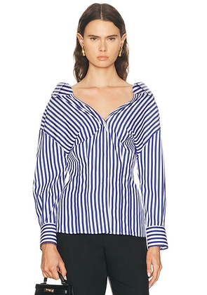 Givenchy Open Shirt in Electric Blue & White - Royal,White. Size 34 (also in 36, 38, 40).