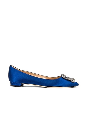 Manolo Blahnik Hangisi Flat in Bright Blue - Blue. Size 35.5 (also in 36, 39, 41, 35).