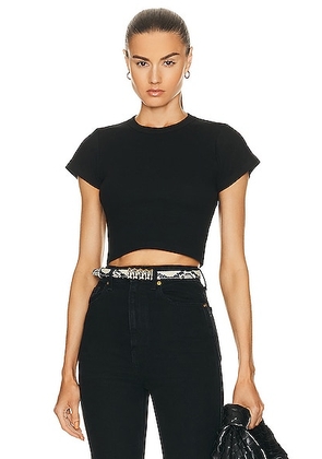 LESET Kelly Crop Slim Fit Tee in Black - Black. Size XL (also in XS, L).