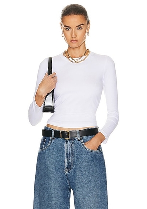 LESET Kelly Slim Fit Long Sleeve Top in White - White. Size S (also in XS, M, XL).