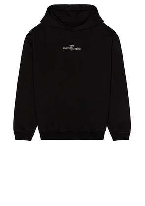 Maison Margiela Upside Down Logo Hoodie in Black - Black. Size 50 (also in 48).
