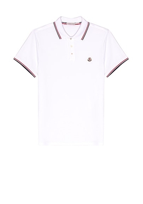 Moncler Polo in White - Black. Size M (also in L, S).