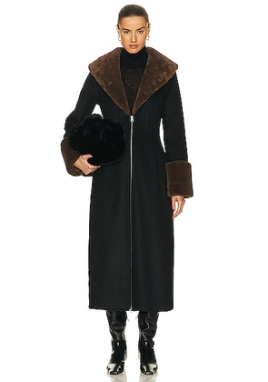 LPA Giovanna Coat in Black & Taupe - Black. Size L (also in M, XL).