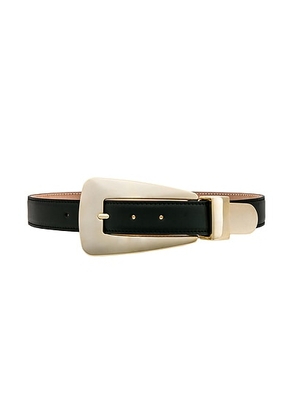 KHAITE Lucca Gold Buckle 30mm Belt in Black - Black. Size 80 (also in 75, 85).