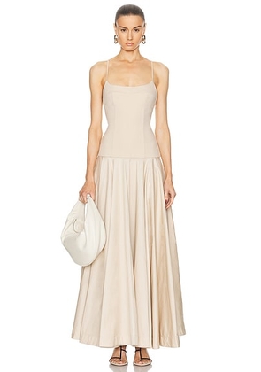 L'Academie by Marianna Laure Maxi Dress in Light Beige - Beige. Size M (also in L, XL).