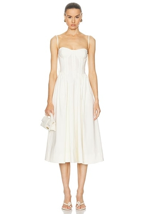 LPA Sarita Midi Dress in Coconut Milk - White. Size M (also in S, L, XL).