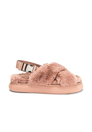 Moncler Solarisse Fur Sandal in Pink - Pink. Size 38 (also in 37, 39, 41).