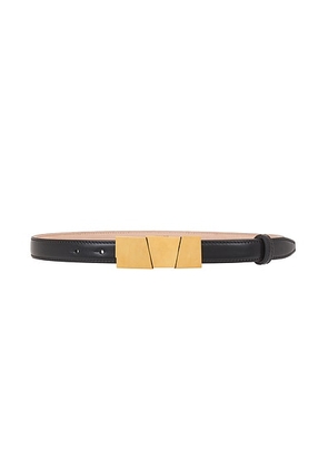 KHAITE Axel Belt in Black & Antique Gold - Black. Size 90 (also in ).