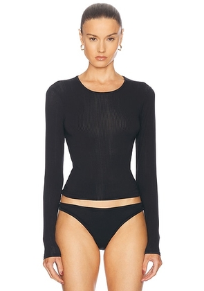 Negative Underwear Whipped Long Sleeve in Black - Black. Size M (also in L, XS).