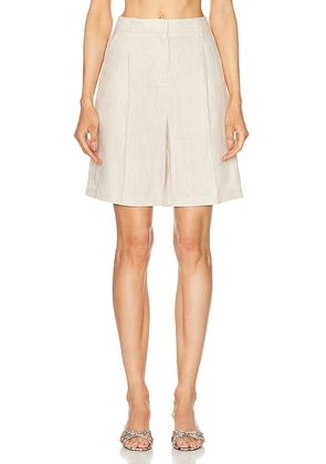 LPA Seina Short in Natural Linen - Neutral. Size XXS (also in XS).