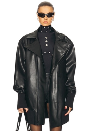 Norma Kamali Oversized Moto Jacket in Black - Black. Size L (also in S, XS).