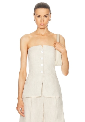 LPA Seina Top in Natural Linen - Neutral. Size XL (also in L).