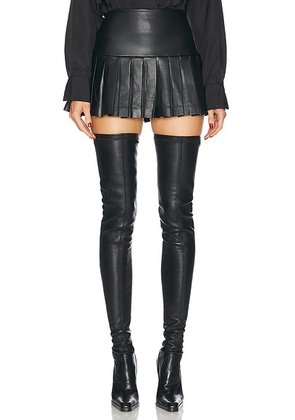 Norma Kamali Pleated Pickleball Skirt in Black - Black. Size M (also in XS, S, L, XL).