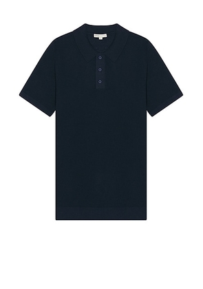 Onia Cotton Textured Knit Polo in Deep Navy - Blue. Size M (also in XL/1X).