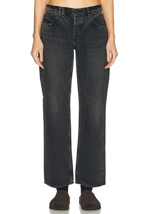 Moussy Vintage Iona Straight Jeans in Black - Black. Size 31 (also in 26, 28).