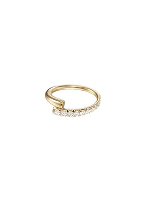 Melissa Kaye Lola Pinky Ring in 18k Yellow Gold & Diamonds - Metallic Gold. Size 4 (also in 3).
