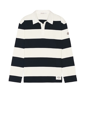 Moncler Long Sleeve Polo in White - White. Size XL/1X (also in M).
