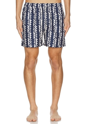 OAS Scribble Swim Short in Blue - Blue. Size XL/1X (also in S).