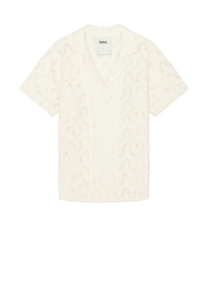 OAS Atlas Cuba Crochet Shirt in Off White - Cream. Size M (also in S, XL/1X).