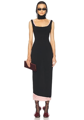 Magda Butrym Square Neck Midi Dress in Black - Black. Size 36 (also in ).