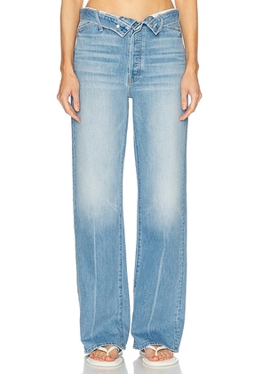 MOTHER The Foldover Dodger Sneak Jeans in No Offense  But... - Blue. Size 30 (also in 27, 31, 33, 34).