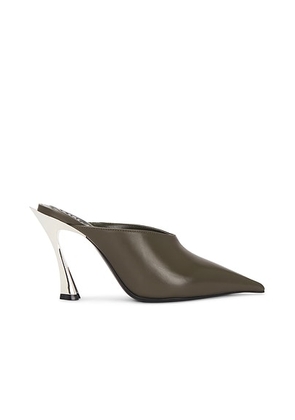 Mugler Leather Mule in Khaki - Tan. Size 40 (also in ).