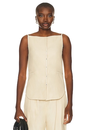 Loulou de Saison Mihant Sleeveless Top in Sand - Beige. Size M (also in L).