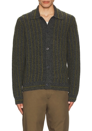 NN07 Darren Polo Cardigan in Medium Grey Melange - Grey. Size XL/1X (also in ).